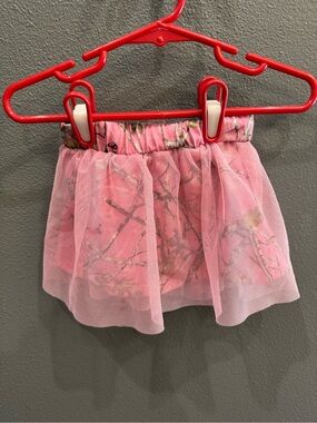 Bass Pro Shops Pink Tulle Skirt with Camo Branch Print